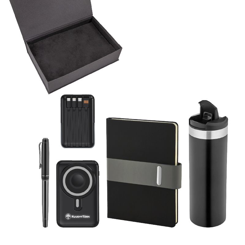 Kalem & Defter & Powerbank & Termos Set