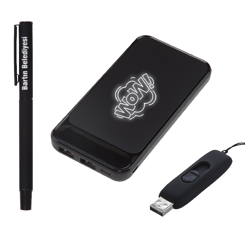 Kalem & Powerbank & Usb Set