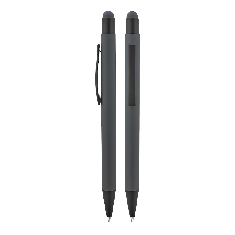 Metal Tükenmez Touchpen Rubber Gövde Kalem
